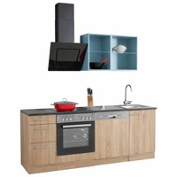 OPTIFIT Küchenzeile »Mini«, ohne E-Geräte, Breite 210 cm, blau