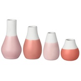 räder Mini Pastellvasen Rottöne, 4er Set Weiß/Pink/Rot 4,5 8 cm