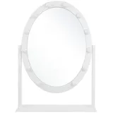 Beliani Badspiegel Weiß Metall, oval 50 x 60 cm