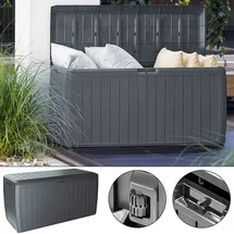 CASARIA Gartenbox 290L Rollen Verschlussvorrichtung Balkon Wohnzimmer Wintergarten Kissenbox