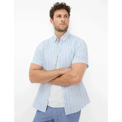 Kurzarmhemd BRAX "Style DAN", Herren, Gr. XL, Normalgrößen, grün, 70% Baumwolle, 30% Leinen, Hemden
