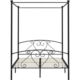 vidaXL Himmelbett 140 x 200 cm Schwarz