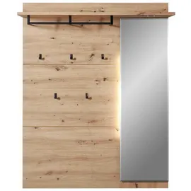 VOLEO Garderobe, Graphit, Eiche Artisan, Holzwerkstoff, 2-teilig, 120x196x37 cm, Garderobe, Garderoben-Sets