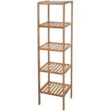 MCW Badregal MCW-B18, Badezimmer Badschrank Standregal, Bambus ~ 140x34x33cm