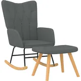 Maison Exclusive - Schaukelsessel Mit Hocker Dunkelgrau Stoff
