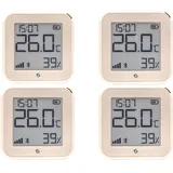 Shelly WLAN-Temperatur- u. Feuchtigkeitssensor Plus H&T Gen. 3, BT, Ivory, 4 Stück - Hygrometer, Weiss