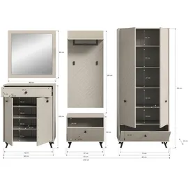 VCM Notes Garderobenschrank 250x190x35cm beige