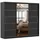 fabryka mebli idczak Schwebetürenschrank Kleiderschrank Schrank mit Spiegel 250cm Schwarz/Schwarz Alba - Schwarz