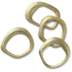 Ferm Living - Flow Serviettenringe, Messing (4er-Set)