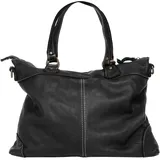 Cluty Shopper echt Leder, Made in Italy schwarz | Schwarz