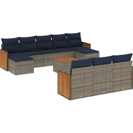vidaXL Gartensofa-Set 11-tlg. grau