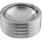 Relaxdays Windaschenbecher, Klappdeckel, draußen & drinnen, rostfreier Edelstahl, runder Ascher, HxD: 5,5 x 11,5, silber