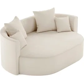 LeGer Home by Lena Gercke ISALIE rundes Loungesofa mit Kissen 3-Sitzer Beige