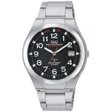 CITIZEN Q&Q HG12-205 Solar Funkuhr schwarzes Zifferblatt Herren Japan neu Y86206