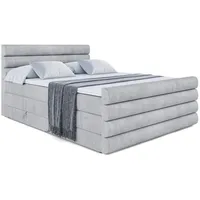 Altdecor Boxspringbett Hellgrau, Holzwerkstoff, Höhe ca. 20 cm 140x200