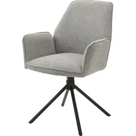 byLIVING Esszimmerstuhl Blair 2-er Set, Webstoffbezug hellgrau, schwarz