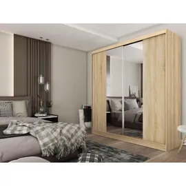 masseno Schwebetürenschrank Lucenza 200 x 216 x 61 cm Braun