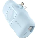 wozinsky Wf16-Yls 5000 mAh 15 W Lightning Mini-Powerbank integriertem USB-C-Kabel Apple Watch - Blau - Blau
