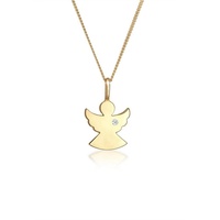 Elli DIAMONDS Kette mit Anhänger »Engel Schutz Diamant (0.015 ct) 585 Gelbgold«, Engel goldfarben