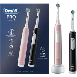 Oral-B Pro 1 Doppelpack schwarz/pink + 2. Handstück