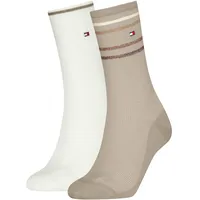 Socken TOMMY HILFIGER, Damen, Gr. 35-38, beige (sand), Obermaterial: 66% Baumwolle, 30% Polyamid, 2% Metall, 2% sonstige Fasern, Socken Socken