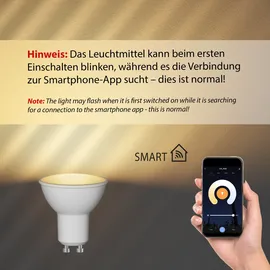 ledscom.de GU10 LED RGB Leuchtmittel, PAR16, warmweiß - kaltweiß (2900-6200 K), 5,5 W, 473lm, 103°, Smart Home, WLAN, Alexa, matt