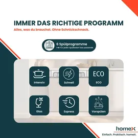 Homex DWFI601449E Einbau-Geschirrspüler (vollintegrierbar, 598 mm)