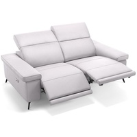 Sofanella 2-Sitzer Leder Urbana, Relaxsofa, Designsofa, Designer Couch, Italienisches Sofa, 2er Sofa weiß