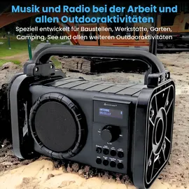 Soundmaster DAB80SG Baustellenradio mit DAB+/UKW Bluetooth Akku