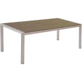 Beliani Gartentisch Braun Aluminium für 6 Personen 180 x 90 cm