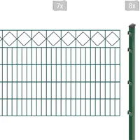 Arvotec Doppelstabmattenzaun ARVOTEC "EXCLUSIVE 100 zum Einbetonieren "Karo" mit Zierleiste", grün (dunkelgrün), H:100cm, Stahl, Kunststoff, Zaunelemente, Zaunhöhe 100 cm, Zaunlänge 2 - 60 m