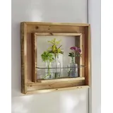 DEKOLEIDENSCHAFT Wandregal "Fenster" aus recyceltem Holz, Fensterrahmen, Wanddeko, Blumenregal, Dekoregal, Blumenständer, Hängeregal