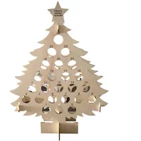 Holz-Weihnachts-Adventskalender-Weinhalter 2024 Countdown-Gestell mit Baum oder rundem Design für Mini-Flaschen auf Feiertagstischplatte (2)