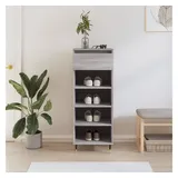 furnicato Schuhregal Schuhschrank 40x36x105 cm Grau Sonoma aus Holzwerkstoff und Metall, 1-tlg., Schuhregal mit vier offenen Fächern, Schublade und stabiler Ablage grau