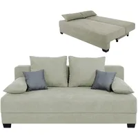 Boxspringsofa - beige-grau - Dauerschläfer mit Staukasten