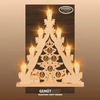 Weigla LED Lichterspitze/Schwibbogen"Weihnachtsbaum mit goldenen Kugeln" 7 flammig Erzgebirge garantiert