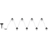 ETC Shop LED Solar Lichterkette Aussen Solarlampe Garten Dekoration Retro Stil, Flammeneffekt, Akku schwarz, 6x LED warmweiß, DxL 8x200 cm