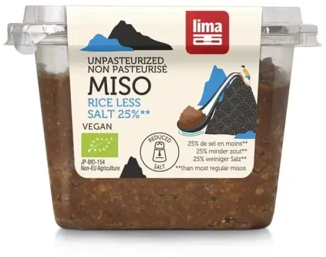 Lima Rice Miso 25% weniger Salz, nicht pasteurisiert bio