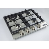 Kaiser Küchengeräte Gas-Kochfeld Einbau Gaskochfeld 60 cm, Edelstahl Einbau Herd 3,8 kW WOK Erdgas Fl.Gas KG 6357 Turbo, Einbau Gaskochfeld 60 cm, Edelstahl Einbau Herd 3,8 kW WOK silberfarben
