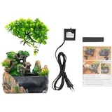 KANBCNG Zimmerbrunnen Wasserfall Balkon Brunnen mit Praktische Pumpe Zimmerbrunnen Grüne Pflanze Brunnen Gartenbrunnen Springbrunnen für Wohnzimmer Eingang Arbeitszimmer 220 V