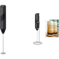 Ymyny - Elektrischer Milchaufschäumer, Edelstahl-Milchaufschäumer, batteriebetrieben, leistungsstarker Mixer für Kaffee, Latte, Cappuccino, Matcha