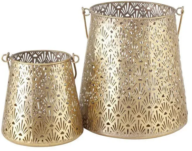 Windlicht Set Ember 2tlg. gold