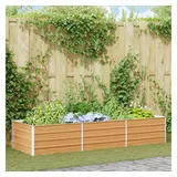 vidaXL Garten-Hochbeet verzinkter Stahl rechteckig 240 x 80 x 45 cm hellbraun
