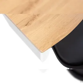 Sam Esstisch Baumkante Holz-Optik Wildeiche 120 x 80 U-Gestell weiß JOSY