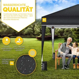 tillvex Faltpavillon 3 x 3 m Schwarz