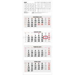 4-Monatskalender rot - Kalender 2026