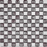 KNG Mosaikfliese Metal 8 30 x 30 cm schwarz-silber Steinmaß: ca. 2,3 x 2,3 cm