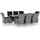 vidaXL Polyrattan Garten-Essgruppe 9-tlg. hellgrau inkl. Auflagen 3060143