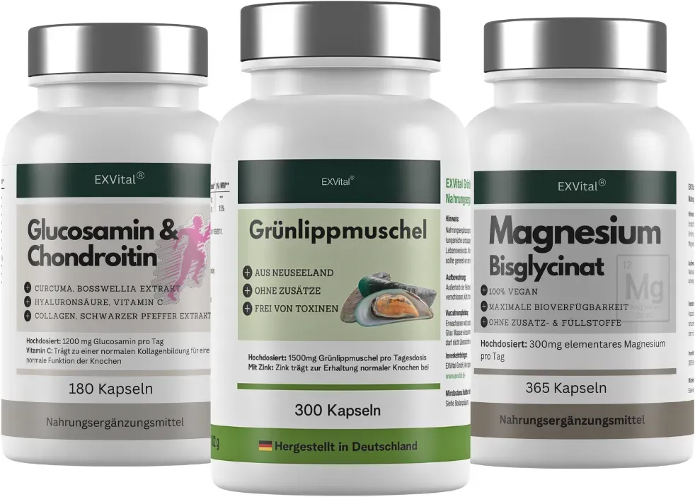 GelenkPlus Set Glucosamin, (Grünlippmuschel & Magnesium Kapseln)