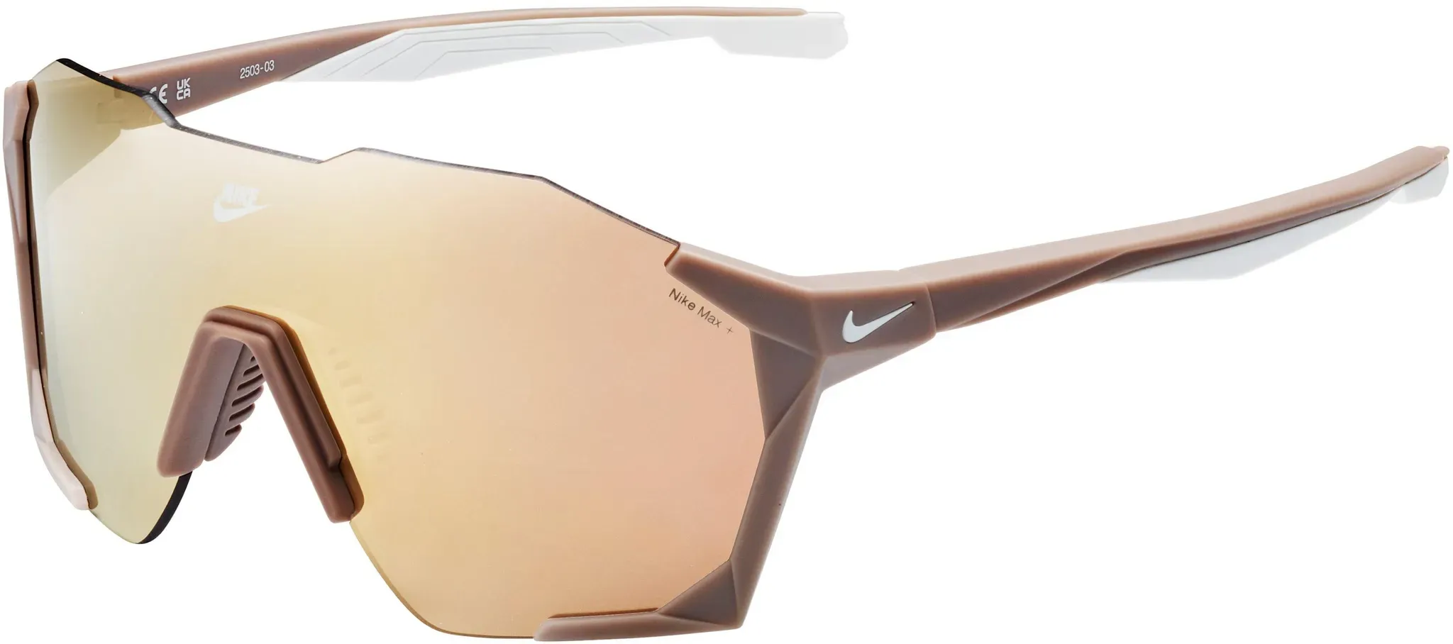 Nike CHARGED SHIELD Brille in matte college grey-gold mirror lens, Größe Einheitsgröße - grau
